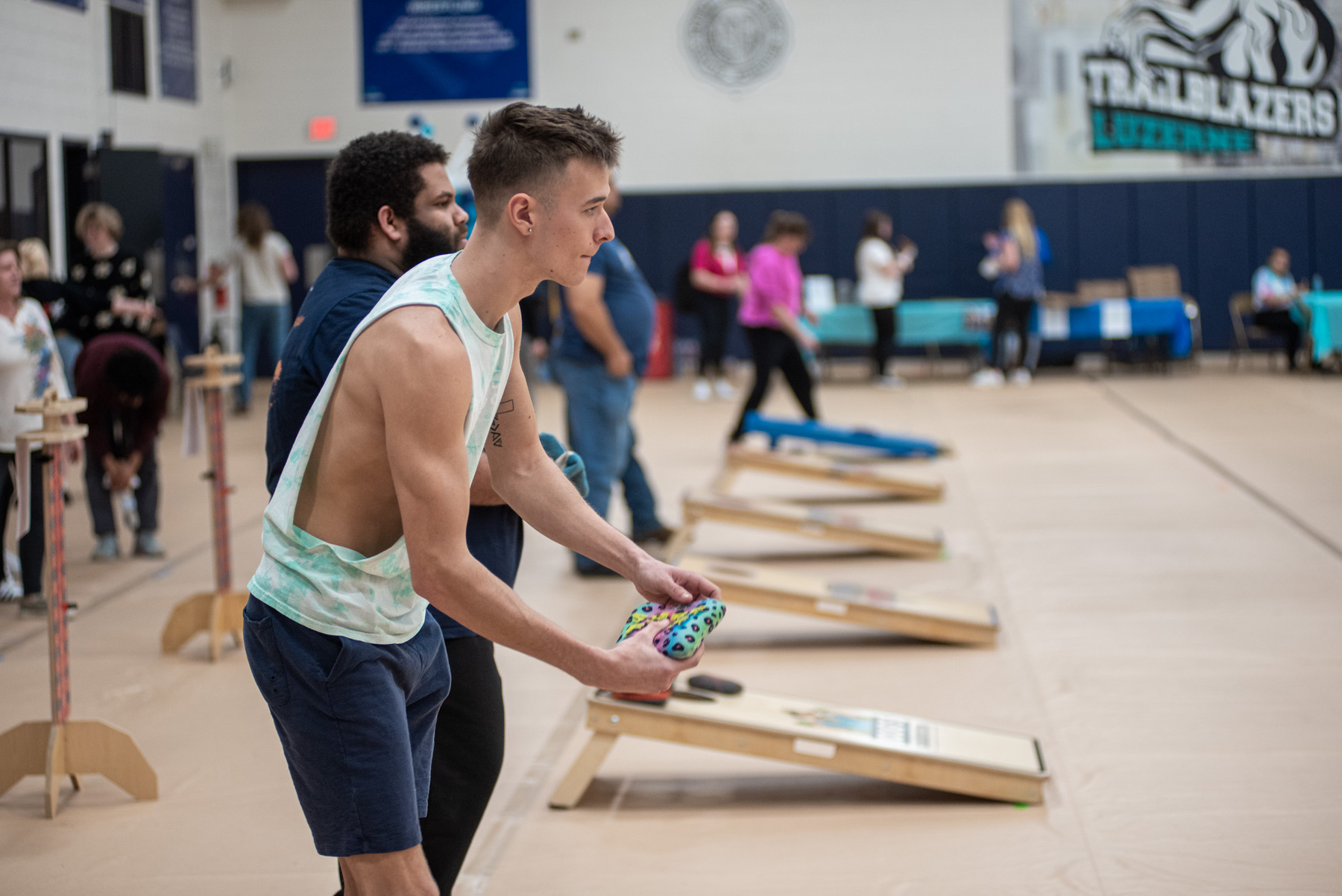 Students/faculty have fun together during activities
