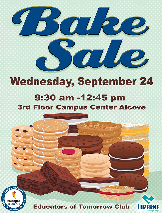 Bake Sale, 3rd Floor Campus Center Alcove, 9:30 am - 12:45 pm