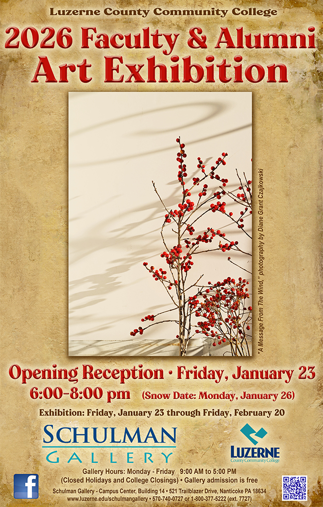 2026 Faculty & Alumni Art Exhibition Opening Reception, 6:00 pm - 8:00 pm, Schulman Gallery, 2nd Floor, Campus Center, Building 14