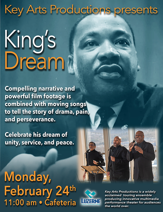 Key Arts Production presents King's Dream, 11:00 am, Cafeteria, Campus Center, Building 14