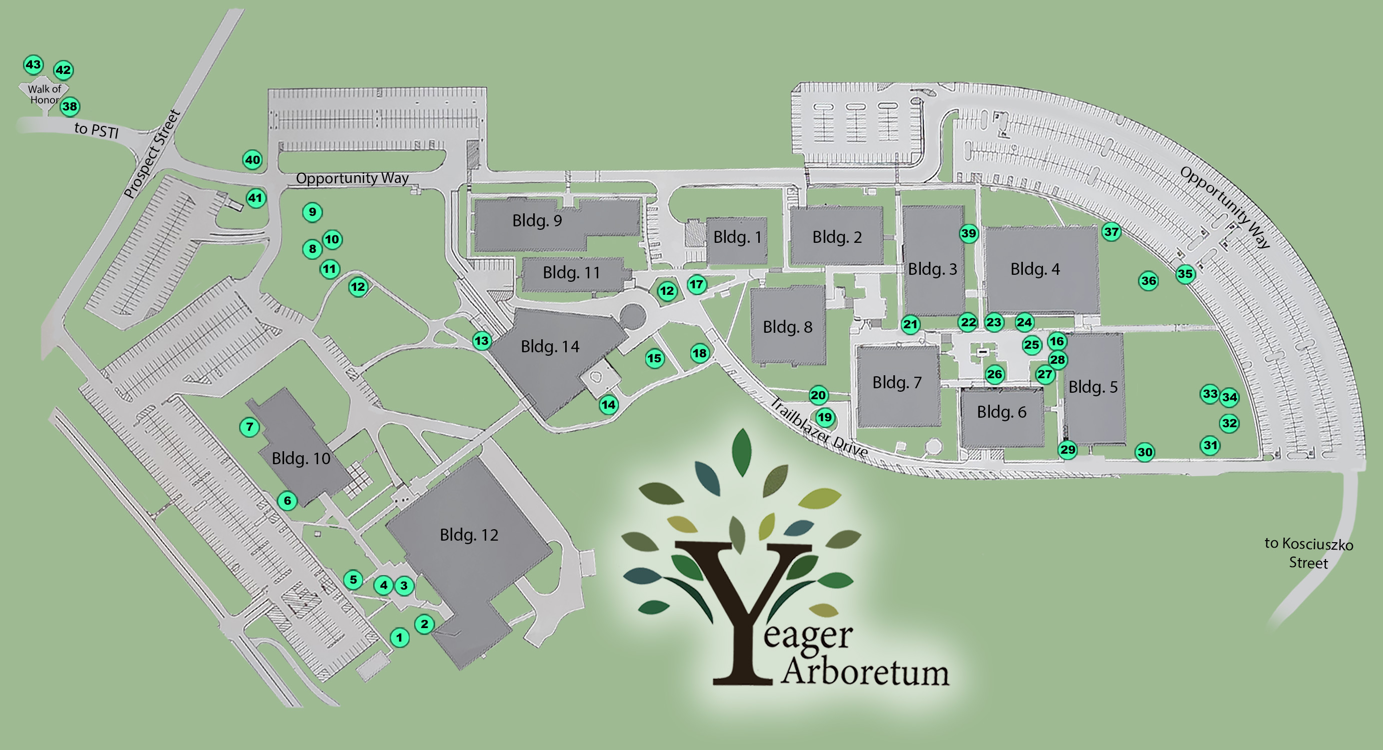 Yeager Arboretum Map